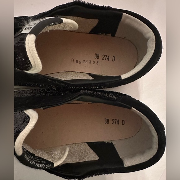 Golden Goose Super-Star black velvet and suede with black suede star size EU 38 - Picture 7 of 14